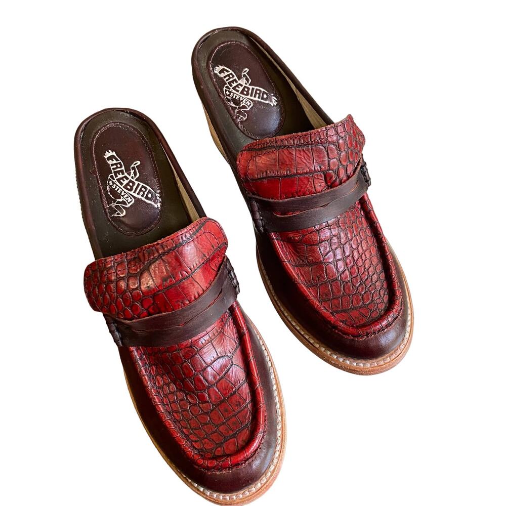Freebird 9 Collins Red Heeled Mules - Picture 2 of 7